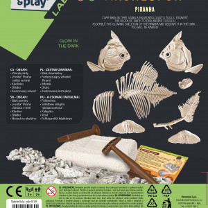 Világító régészeti játék - Piranha, Clementoni Archeofun
