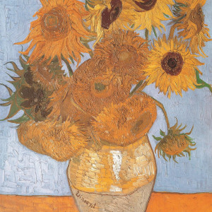 1000 db-os Múzeum Kollekció puzzle négyzet alakú dobozban - Van Gogh - Napraforgók