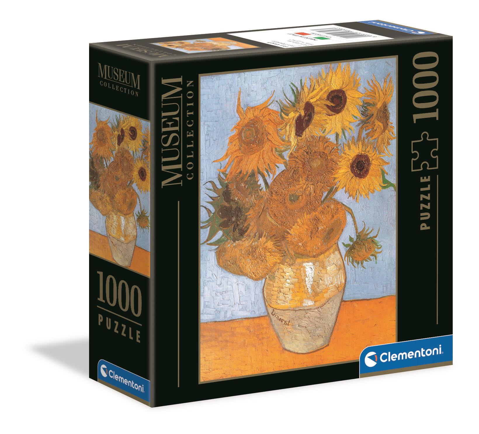 1000 db-os Múzeum Kollekció puzzle négyzet alakú dobozban - Van Gogh - Napraforgók