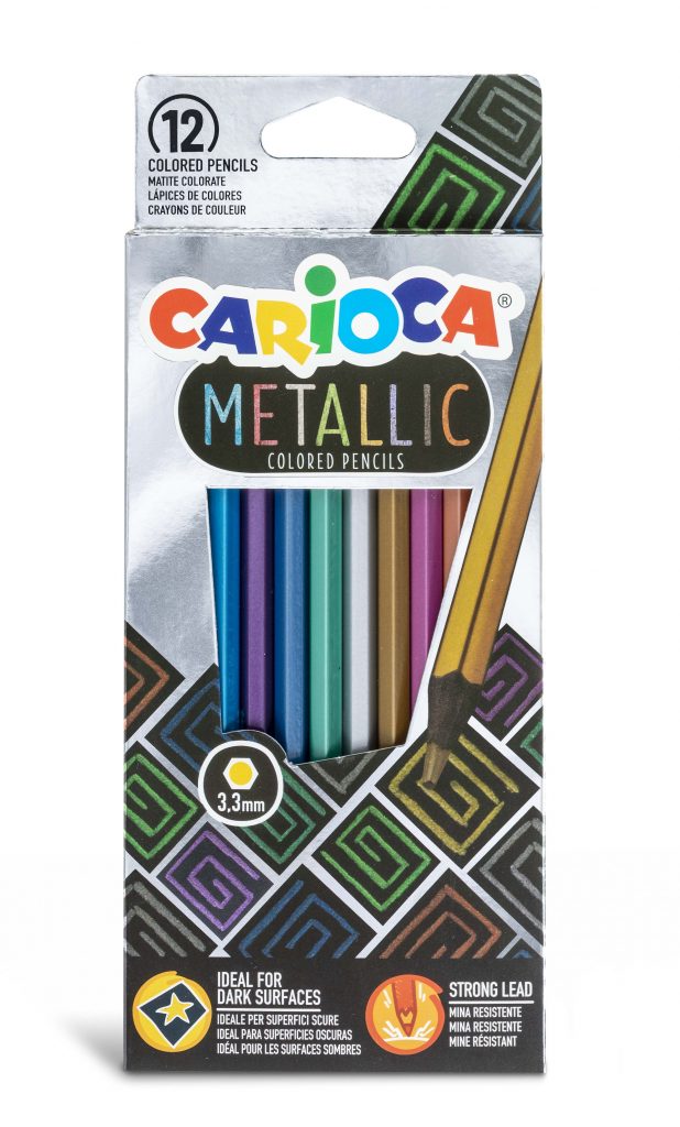 Carioca Metallic - metál színű színes ceruza készlet, 12 db-os