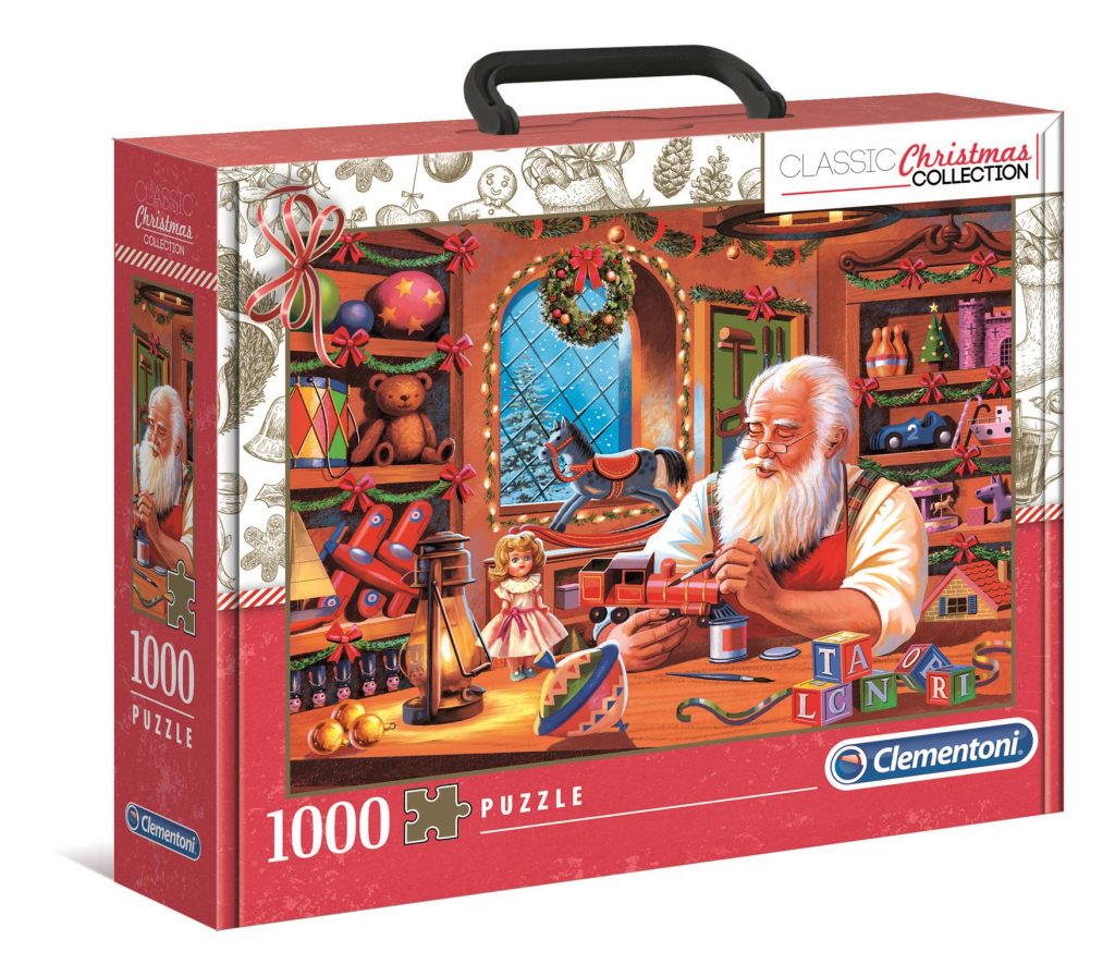 1000 db-os Panoráma puzzle - Télapó műhelye, bőröndben