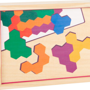 Hatszög alakú logikai fa puzzle - Legler