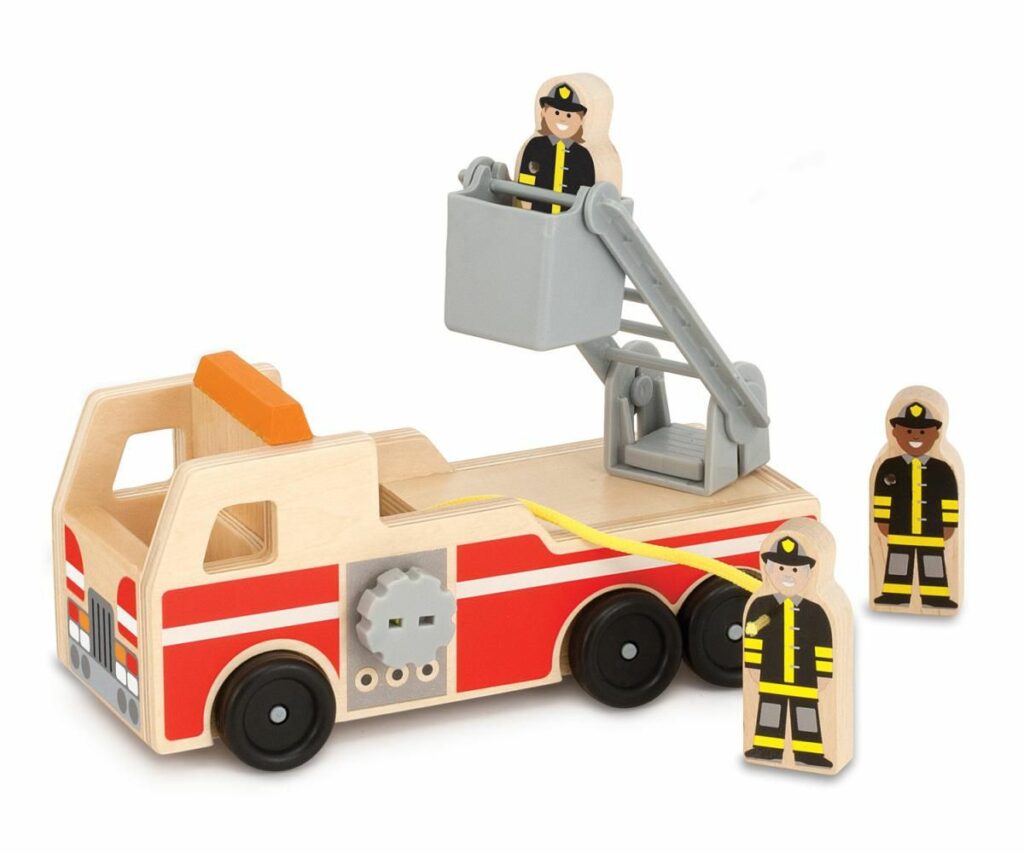 Melissa & Doug - Fa jármű - Létrás tűzoltóautó